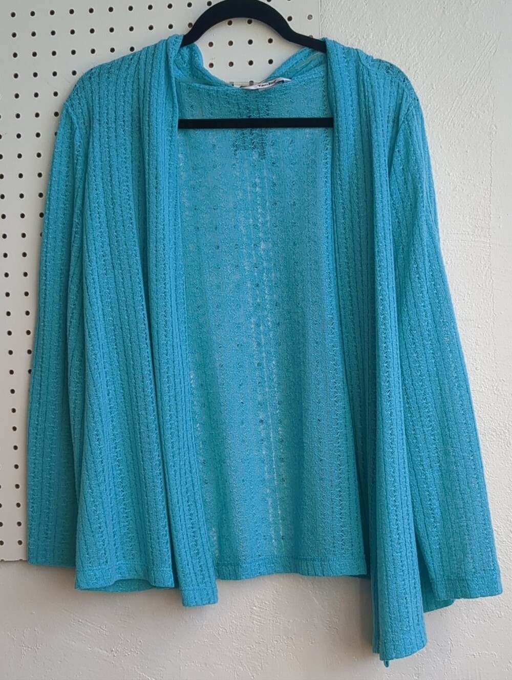 TanJay Open-Front Turquoise Knit Cardigan